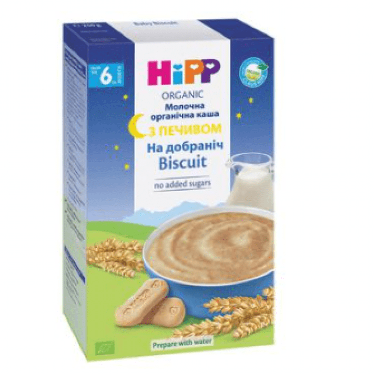Каша HiPP На добраніч молочна органiчна з печивом для дітей з 6 мiсяцiв 250г - image-0